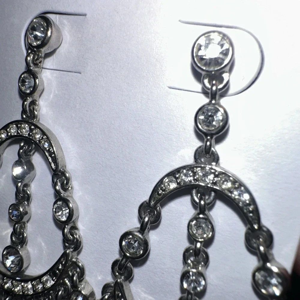 Vintage Diamond/Crystal Chandelier‎ Earrings Stunning!
